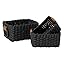 LA JOLIE MUSE Small Wicker Baskets for Organizing, Recycled Paper Rope Storage Basket Container Bins for Shelves Bathroom Cupboards Drawer, Decorative Square Basket Organizer Set of 3